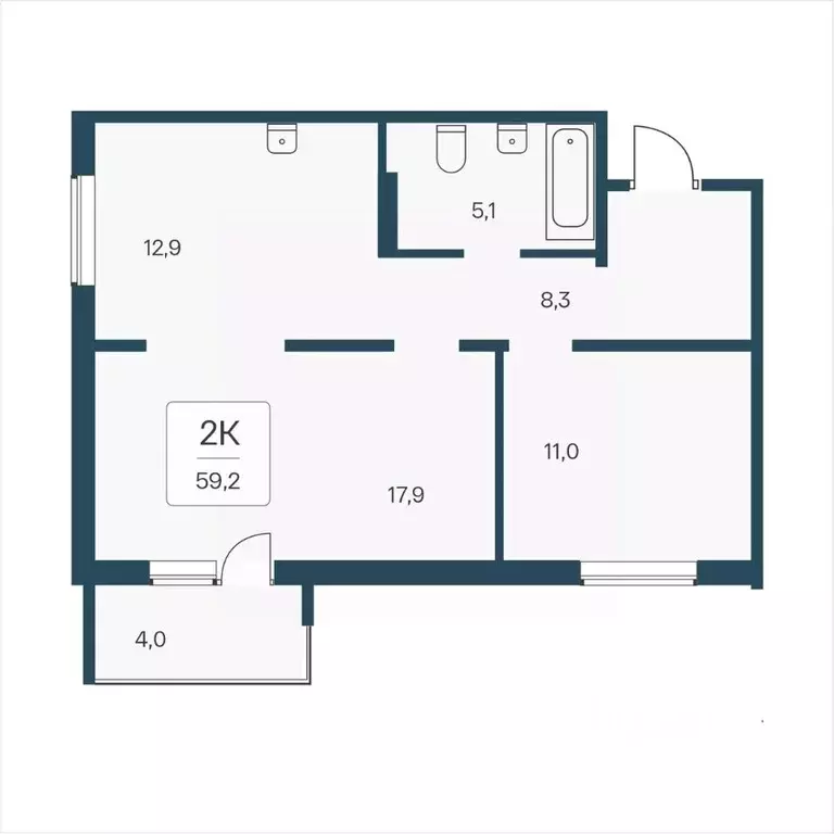 2-к кв. Новосибирская область, Новосибирск Кедровая ул., 80/3 (59.2 м) - Фото 0