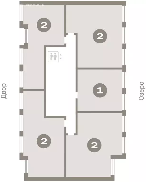 3-комнатная квартира: Тюмень, жилой комплекс Дом у Озера (63.08 м) - Фото 1