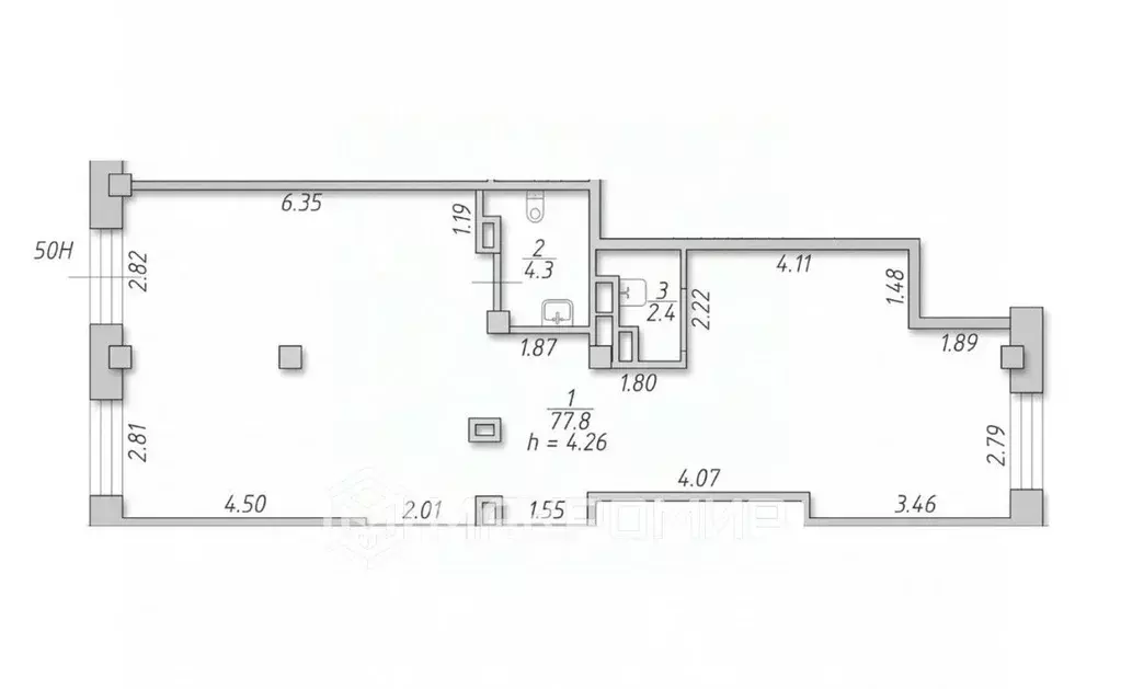 Торговая площадь в Санкт-Петербург Уральская ул., 23 (85 м) - Фото 2