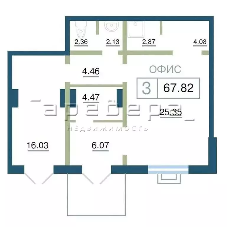 Офис (68 м) - Фото 1