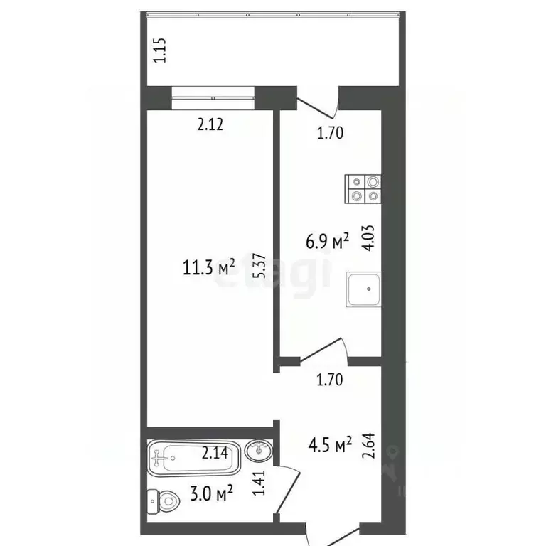 1-к кв. Ростовская область, Аксайский район, Щепкинское с/пос, пос. ... - Фото 2