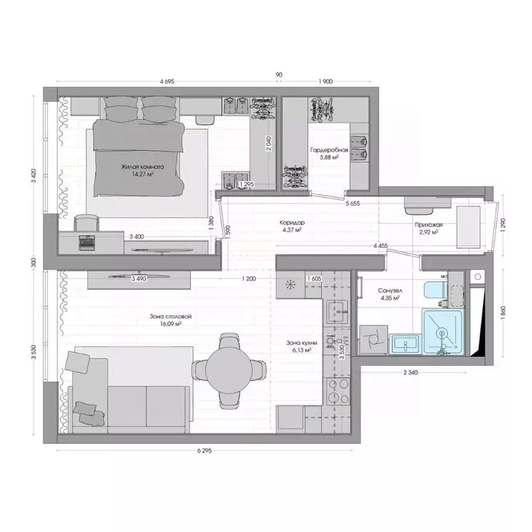 2-к кв. Приморский край, Владивосток ул. Нейбута (53.5 м) - Фото 1