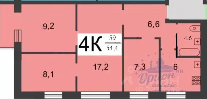 4-к кв. Нижегородская область, Кстово 2-й мкр, 23А (59.1 м) - Фото 1