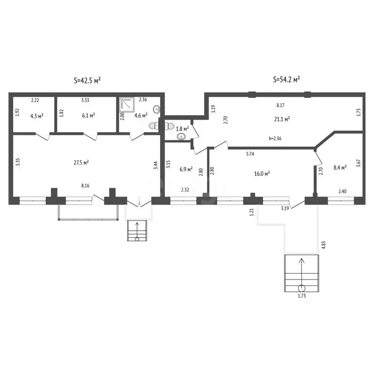 Помещение свободного назначения (96.7 м) - Фото 1