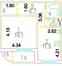 1-к кв. Москва ул. Гурьянова, 2К1 (44.4 м) - Фото 2