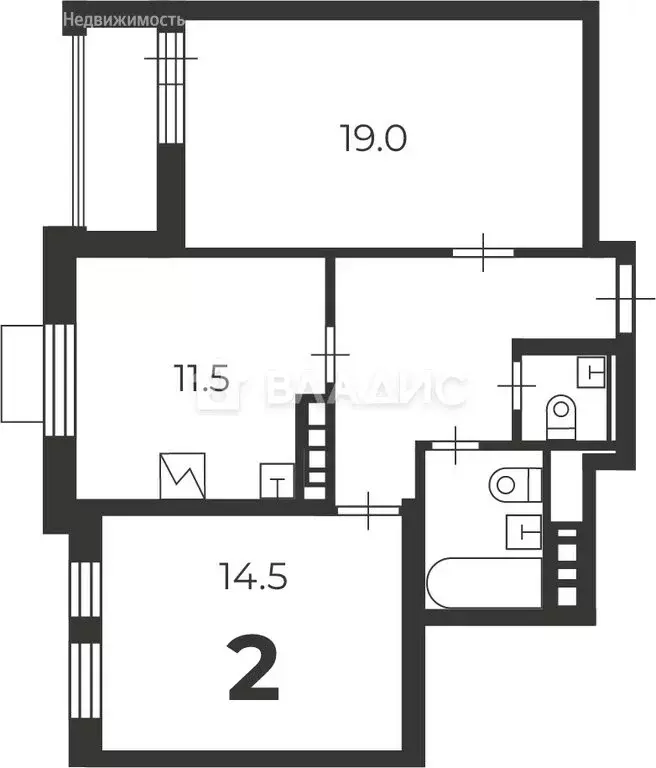 2-комнатная квартира: Москва, Родниковая улица, 4А (59.7 м) - Фото 1