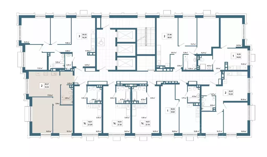 2-к кв. Башкортостан, Уфа 42-й кв-л,  (55.48 м) - Фото 2