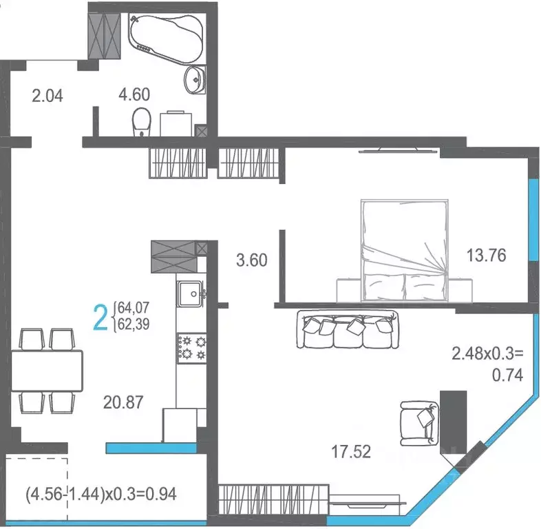 2-к кв. Крым, Ялта ул. Кирова, 155Ак1 (64.07 м) - Фото 1