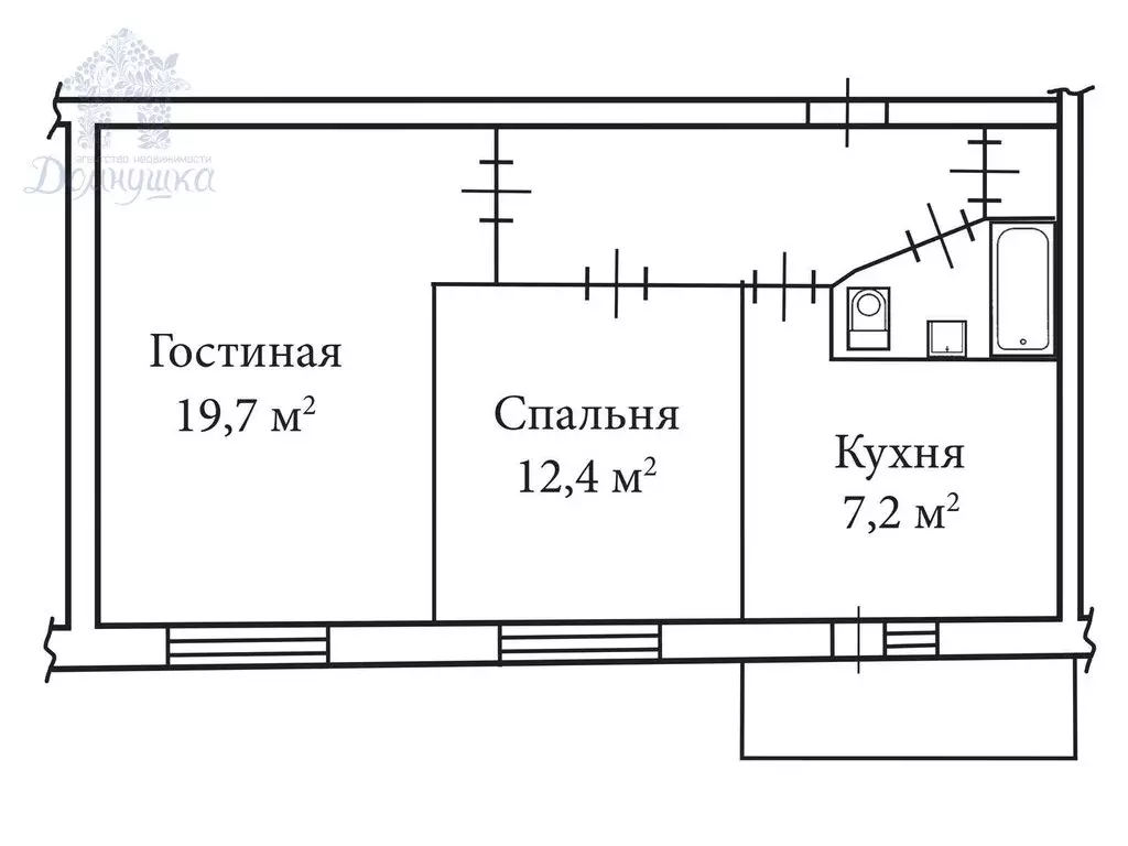 2-комнатная квартира: Воронеж, улица Перевёрткина, 33 (43.6 м) - Фото 0
