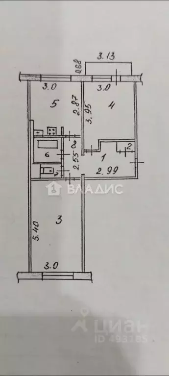 2-к кв. Владимирская область, Владимир Перекопский военный городок, 5 ... - Фото 2
