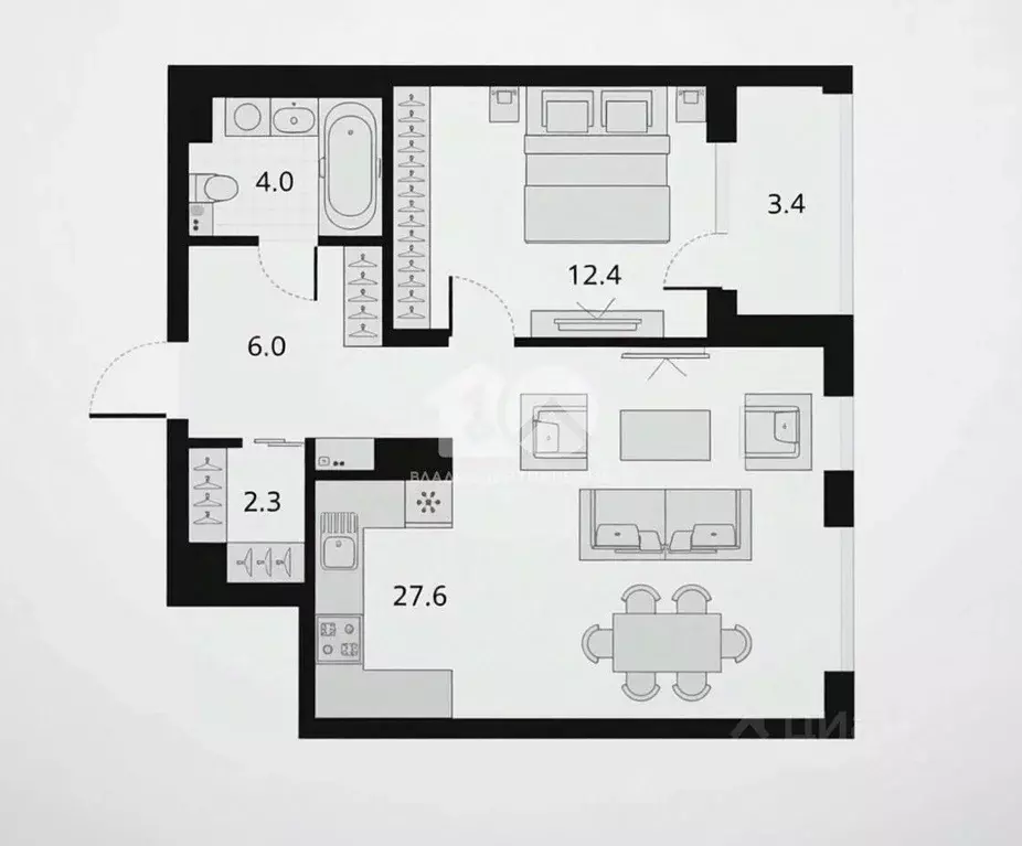 1-к кв. Новосибирская область, Новосибирск Тайгинская ул., 39 (51.4 м) - Фото 2