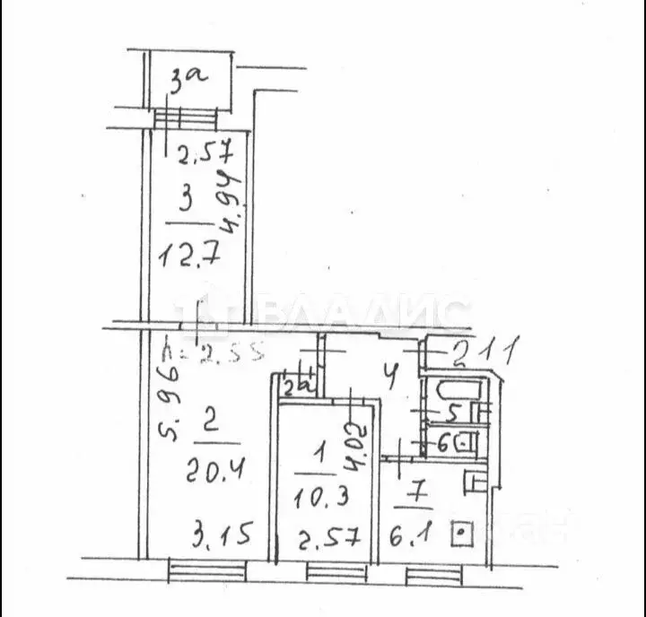 3-к кв. Москва Каширское ш., 116К2 (59.1 м) - Фото 2