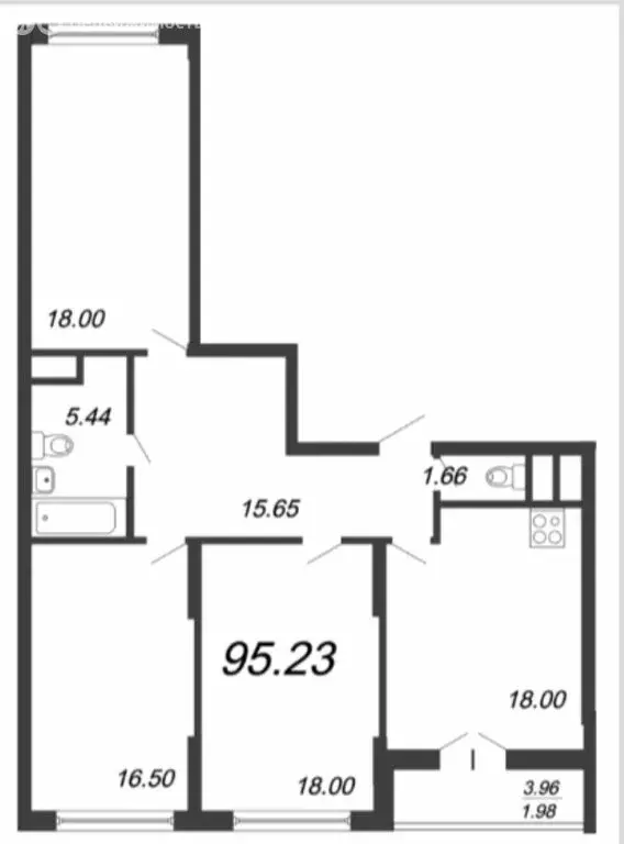 3-комнатная квартира: Санкт-Петербург, бульвар Головнина, 3к1 (96.3 м) - Фото 2