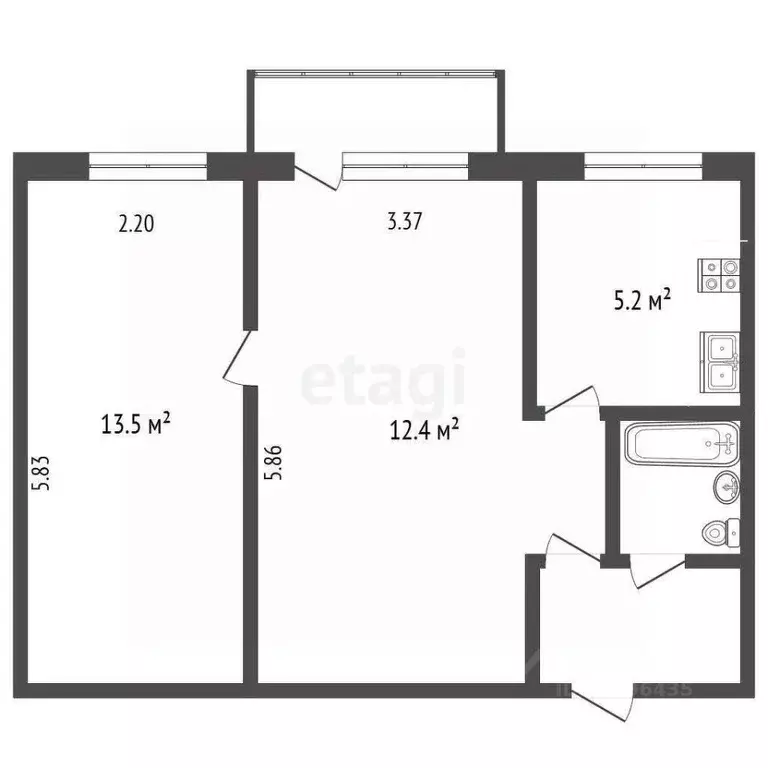 2-к кв. Москва ул. Линии Октябрьской Железной Дороги, 6А (45.4 м) - Фото 2