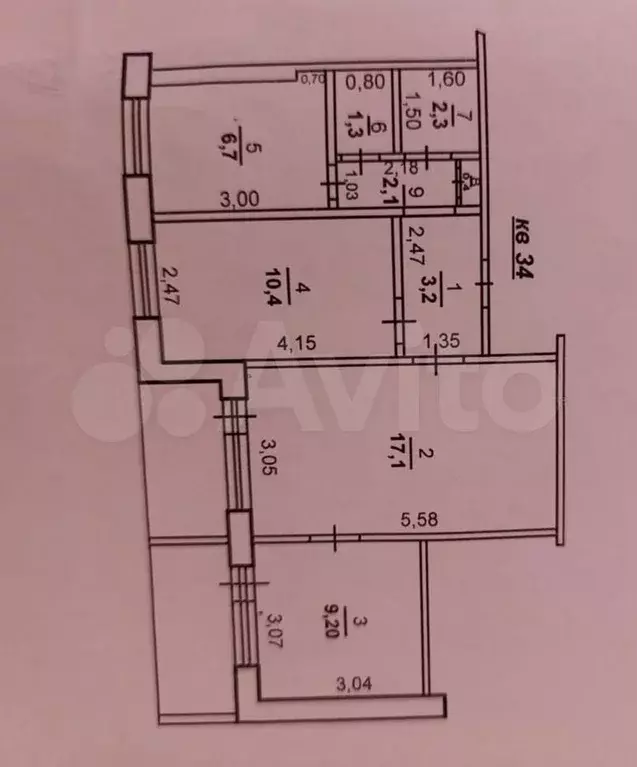 3-к. квартира, 53 м, 9/9 эт. - Фото 0