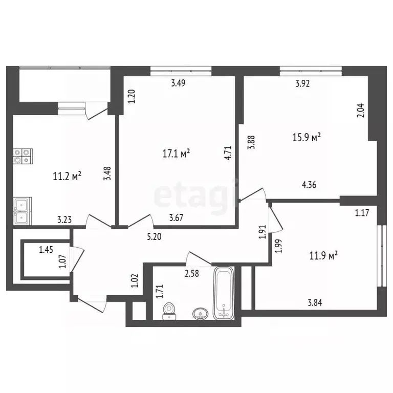 3-к кв. Москва ул. Михайлова, 30Ак1 (71.6 м) - Фото 2