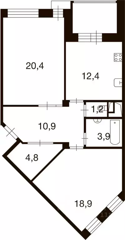 2-к кв. Москва д. Ивановское, ул. Семена Гордого, 3 (72.5 м) - Фото 0