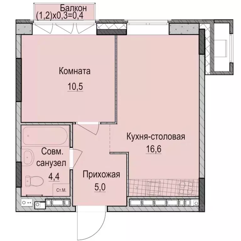 1-к кв. Татарстан, Казань Ферма-2 жилмассив,  (36.9 м) - Фото 0