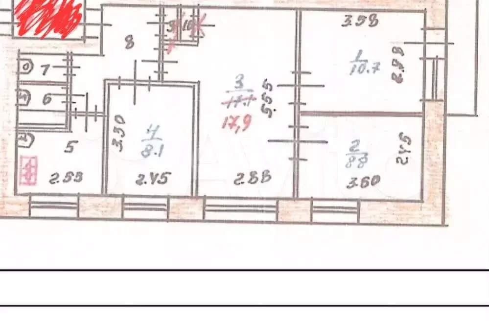 4-к. квартира, 59,9 м, 3/5 эт. - Фото 0