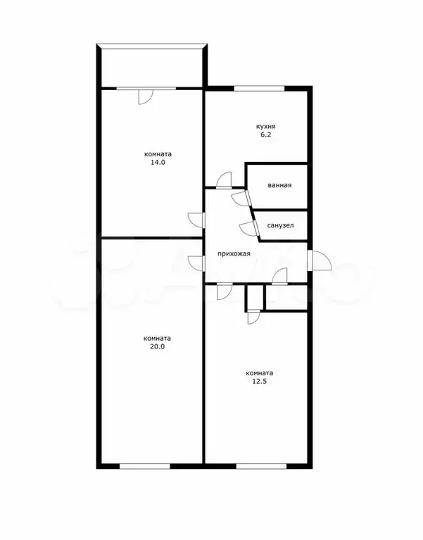 3-к. квартира, 66 м, 3/5 эт. - Фото 0