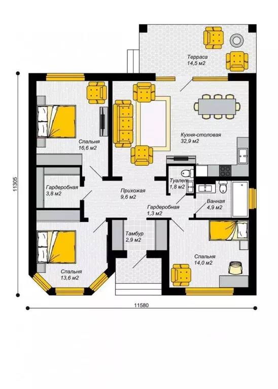 Дом в Адыгея, Тахтамукайский район, Козет аул ул. Меза, 5 (103 м) - Фото 1