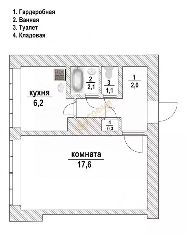 1-к кв. Санкт-Петербург Наличная ул., 49 (32.1 м) - Фото 1