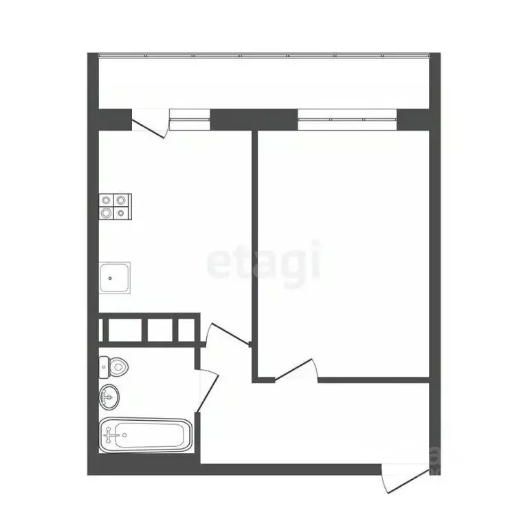Студия Смоленская область, Смоленск Красноборская ул., 6к4 (34.9 м) - Фото 1