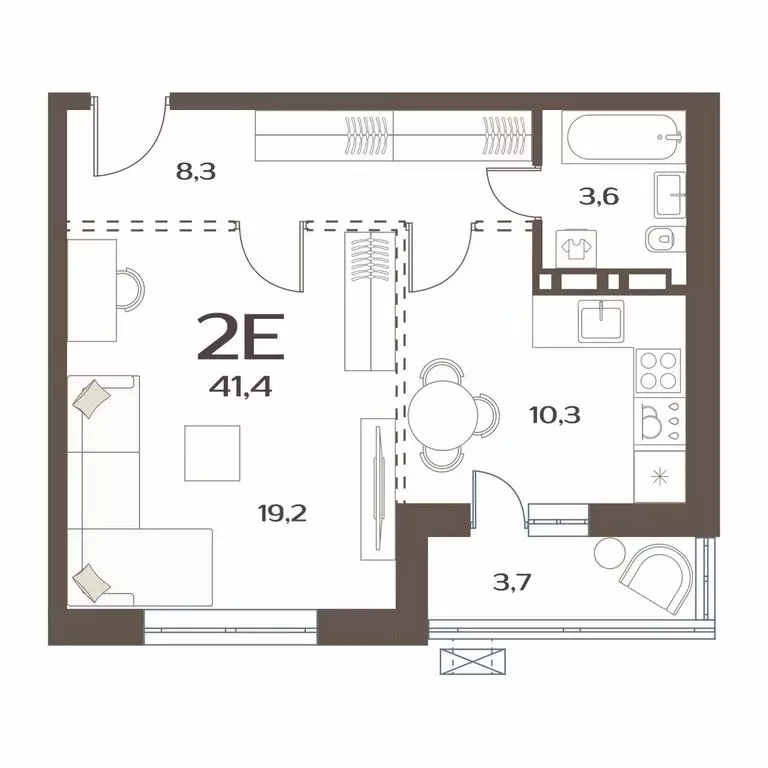 1-комнатная квартира: Владивосток, улица Коммунаров, 15к4 (41.4 м) - Фото 1