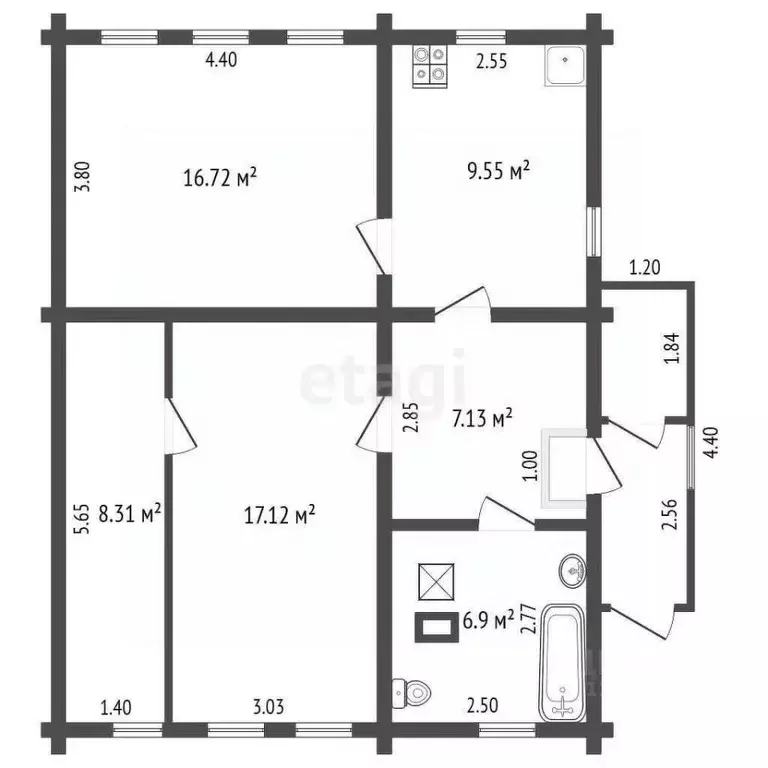 Дом в Костромская область, Нерехта Комсомольская ул., 39 (67 м) - Фото 1