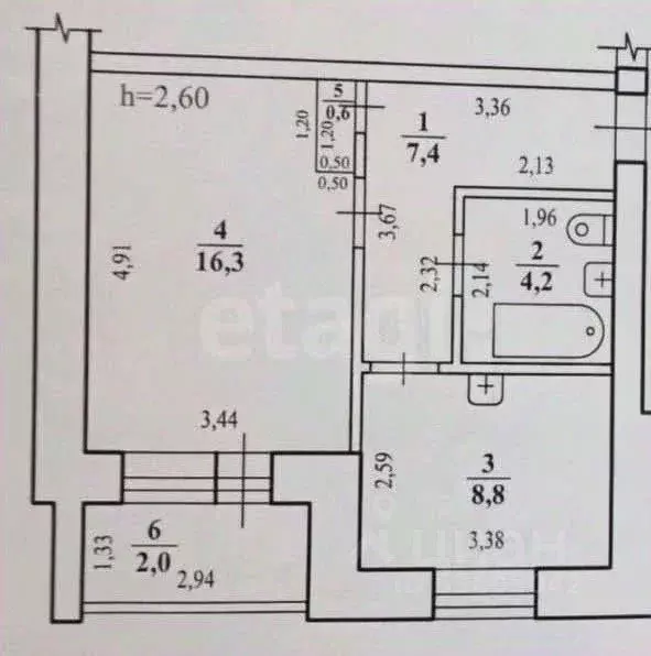 1-к кв. Забайкальский край, Чита ул. Усуглинская, 8 (37.2 м) - Фото 2