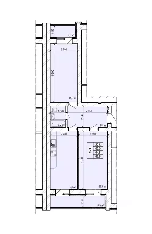 2-к кв. Саратовская область, Энгельс Новобазарная ул., 4 (69.5 м) - Фото 0