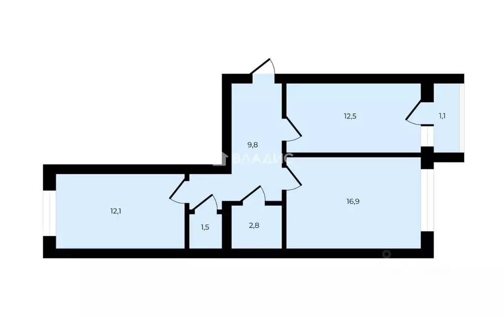 2-к кв. Калининградская область, Калининград Елизаветинская ул., 4к1 ... - Фото 2