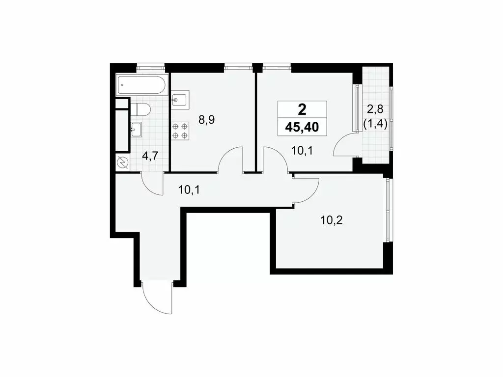 2-комнатная квартира: Москва, Бартеневская улица, 18к1 (45.4 м) - Фото 1