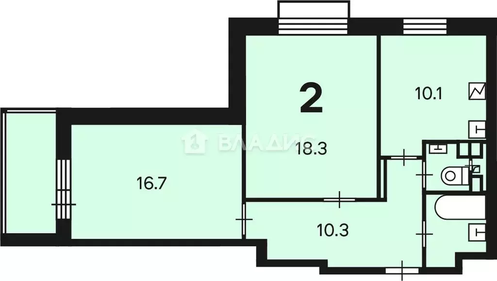 2-комнатная квартира: Москва, улица Речников, 18/20 (60.3 м) - Фото 0