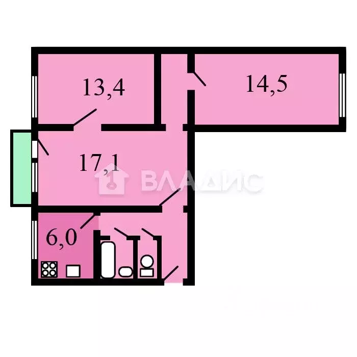 3-к кв. Москва Варшавское ш., 18К2 (57.0 м) - Фото 1