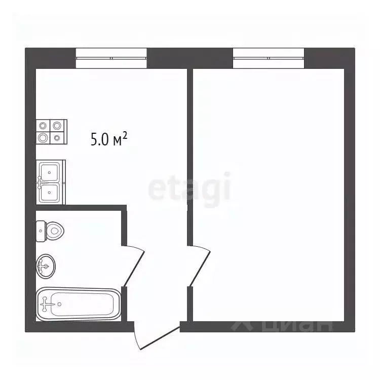 1-к кв. Татарстан, Альметьевск ул. Кирова, 38 (20.0 м) - Фото 2
