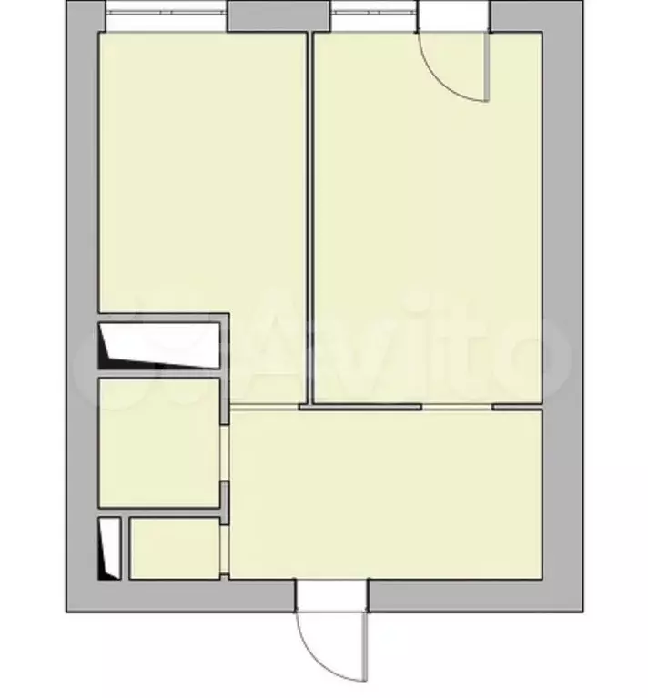 1-к. квартира, 34,6 м, 4/9 эт. - Фото 0