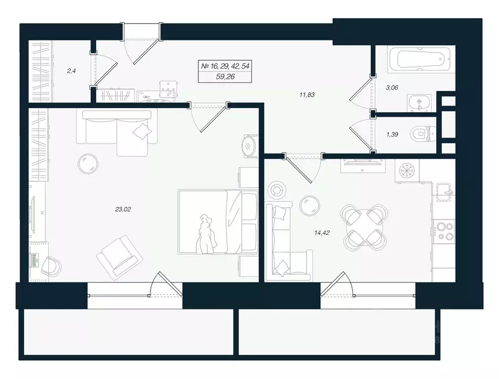 2-к кв. Ленинградская область, Выборгский район, Рощино пгт ул. ... - Фото 1