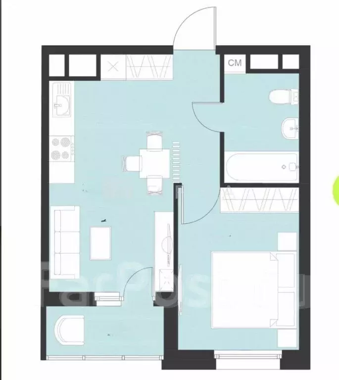 1-комнатная квартира: Владивосток, улица Карбышева, 22Б (36 м) - Фото 1