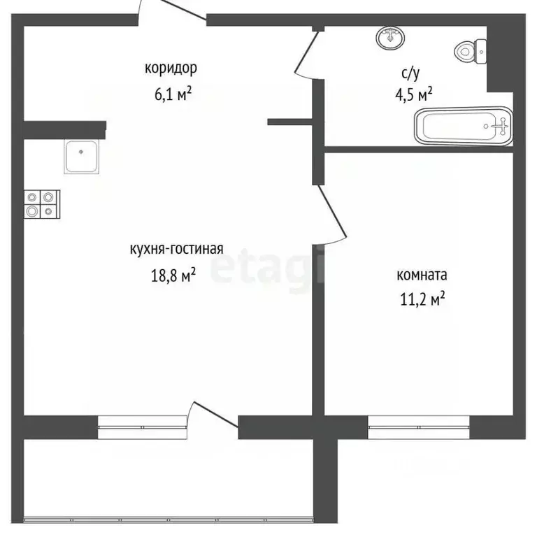 Студия Челябинская область, Чебаркуль ул. Карпенко, 4В (40.7 м) - Фото 2