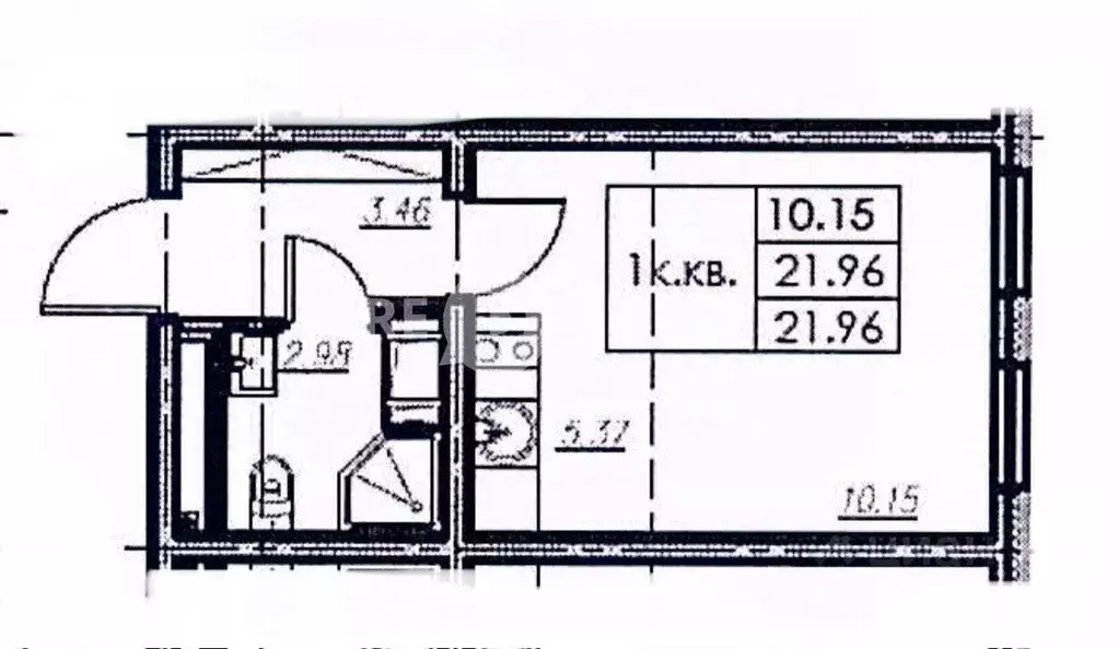 Студия Санкт-Петербург ул. Маршала Казакова, 21к2 (22.3 м) - Фото 2