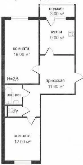 2-комнатная квартира: Кострома, микрорайон Малышково, улица Суслова, ... - Фото 1