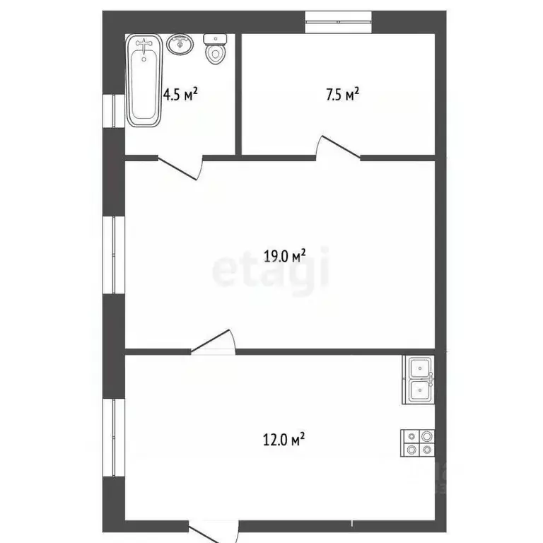 2-к кв. Крым, Ялта ул. Ломоносова, 35А (42.0 м) - Фото 1