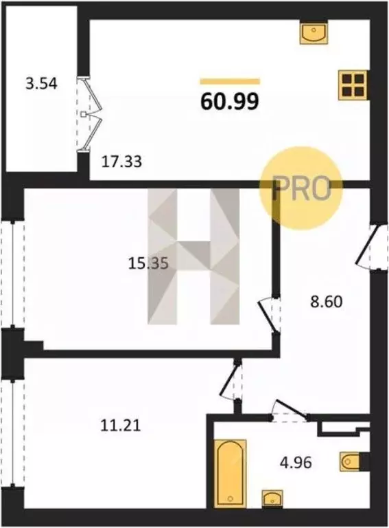 2-к кв. Калининградская область, Гурьевск Включи жилой комплекс (59.22 ... - Фото 1