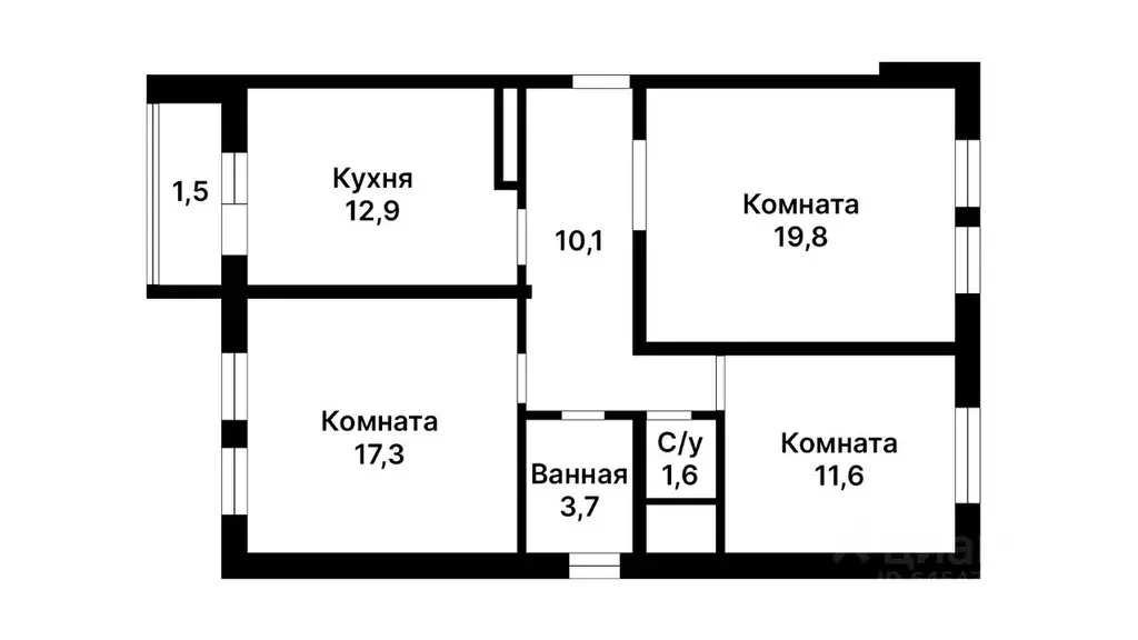 3-к кв. Москва Сходненская ул., 14 (77.0 м) - Фото 1