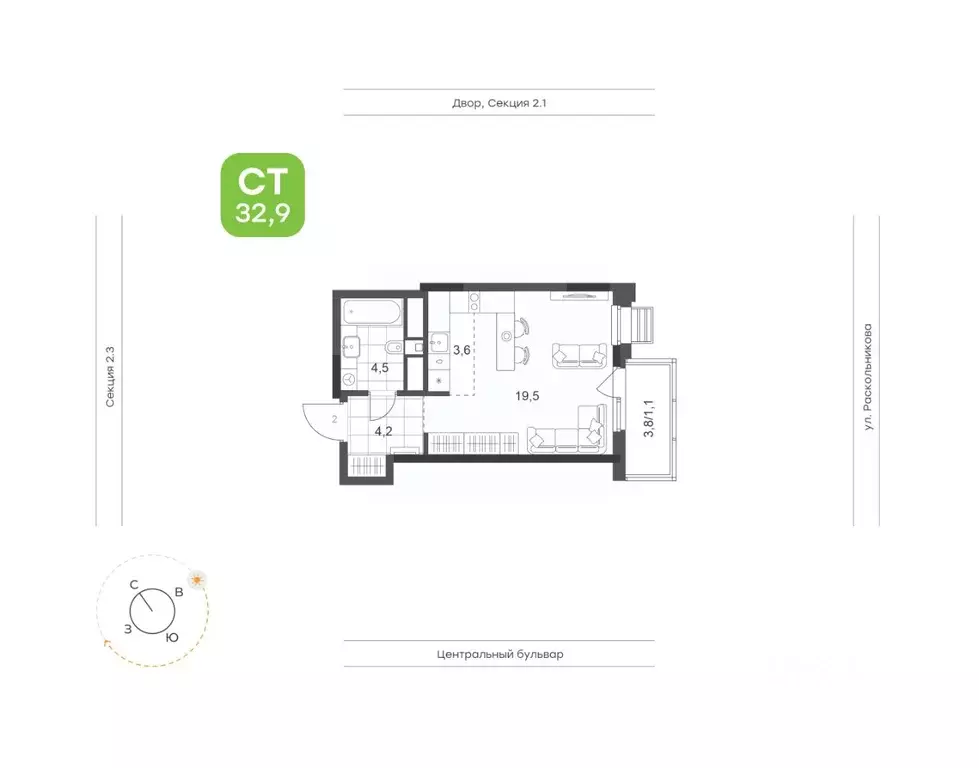 1-к кв. Татарстан, Набережные Челны Премьер-квартал жилой комплекс ... - Фото 1