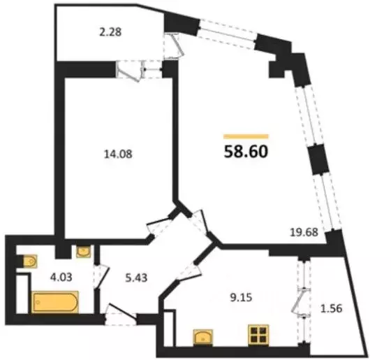 2-к кв. Севастополь ул. Летчиков, 10 (58.6 м) - Фото 1