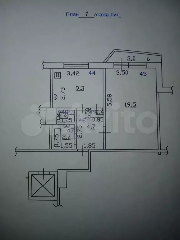 1-к. квартира, 38 м, 1/9 эт. - Фото 0