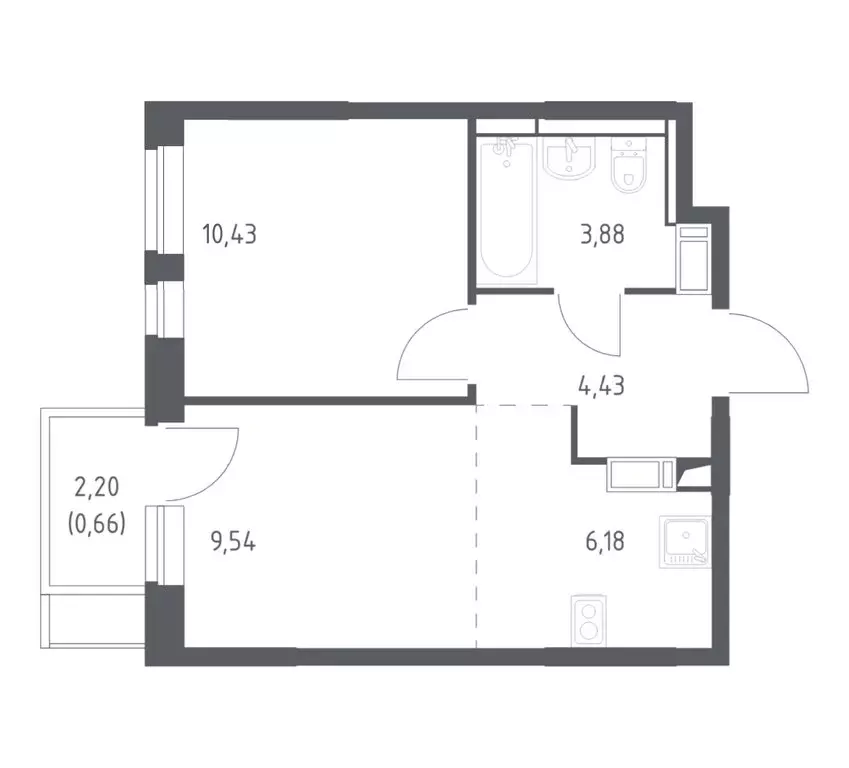 1-комнатная квартира: деревня Юрлово, ЖК Пятницкие Луга, к2/1 (35.12 ... - Фото 1