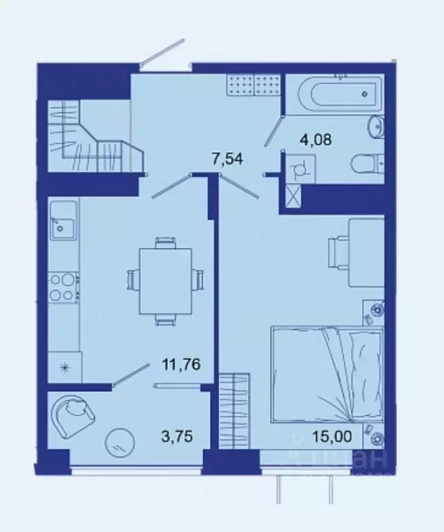 1-к кв. Брянская область, Брянск Советская ул., 124 (42.3 м) - Фото 1